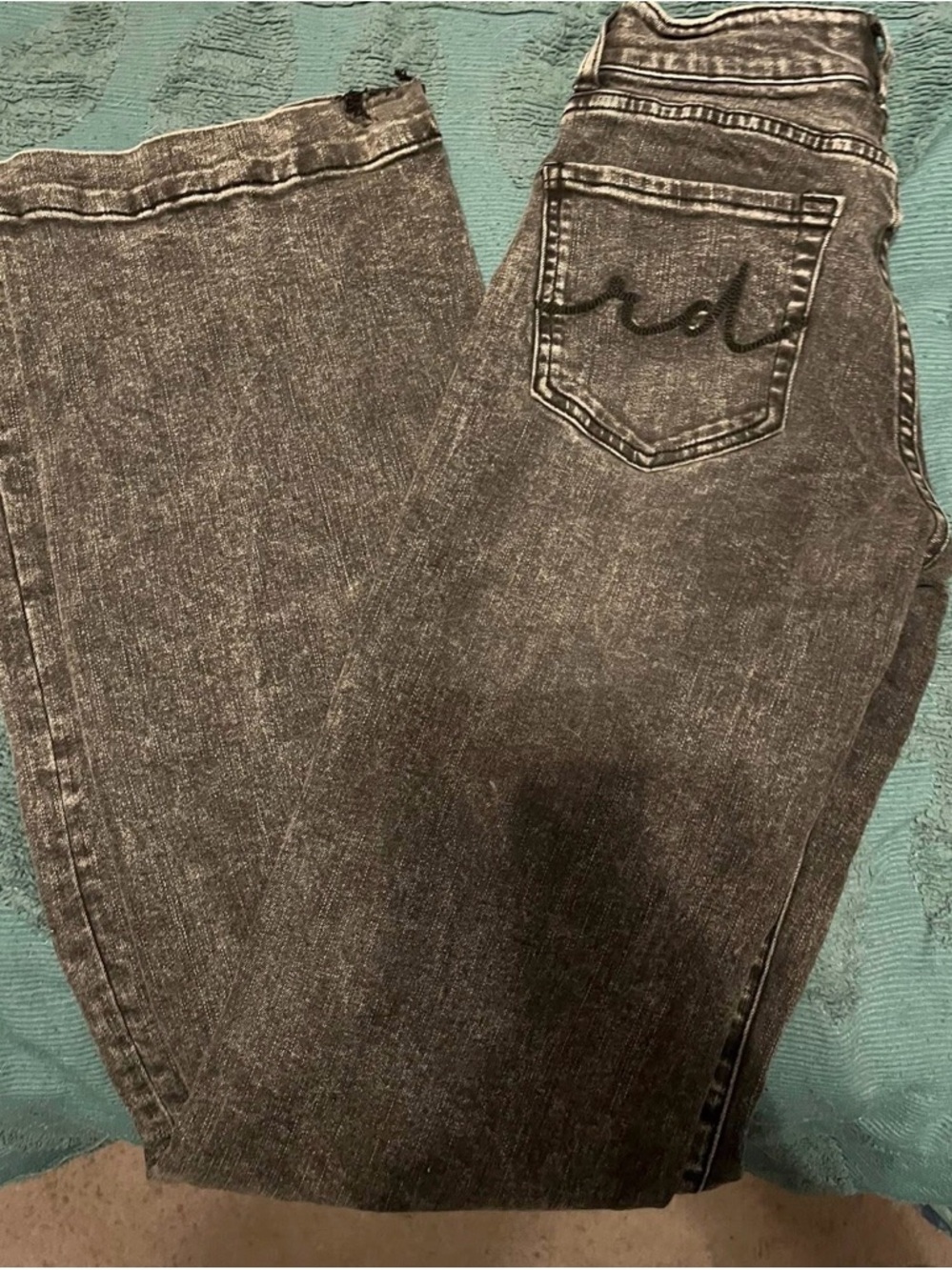 Gray Washed Ranch Dressn bootcut jeans